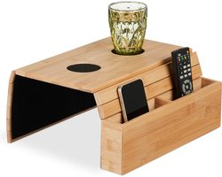 armleuning dienblad - voor bank - 2 vakken - met onderzetters - organizer