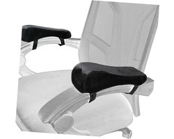 Armleuning Kussen Bureaustoel - 2-delige set - Elleboog Kussen - 25 x 7,5 x 3 CM - Universeel - Armkussens - voor elleboogstoelen van traagschuim - Verlicht de armdruk - Geavanceerde ergonomie - Zwart