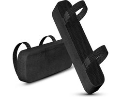 Armleuning Kussen Bureaustoel - Universeel - Zwart - 2 Stuks - Elleboog Kussen - 25,7 x 7,5 x 3 CM - Armkussen