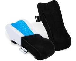 Armleuning pads - bureaustoel armsteun hoes kussen - elleboog steunkussen voor computer gaming en bureaustoelen (set van 2) (zwart met gel_fluweel)
