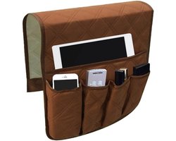 Armleuningorganizer voor bank, stoel, bank bruin