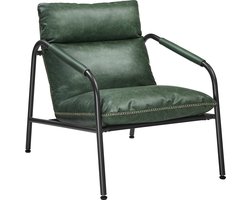 Armleuningstoel - Loungestoel - Relaxstoel - Metalen frame - 90cm x 74,2cm x 90cm - Groen