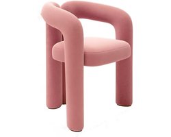Armloze Accentstoel - Loungebank Flanel - Woonkamer Decoratie - Creatief Kromlijnig Ontwerp - Niet Gespecificeerd - Roze