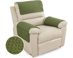 Armsteunhoes voor Meubels, Waterdichte Hoes met Zijvak, Antislip en Wasbaar Beschermhoes voor Honden en Katten (1-Zits, Groen)