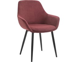 Armstoel Amine Paars - Rood - Polyester - Zithoogte 47 cm - Zitdiepte 44 cm - Met armleuning
