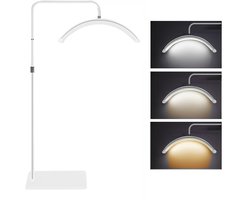 Arneo® Halve Maan LED Lamp - Beautysalon lamp - Lash Lamp - Beauty Lamp - Make Up Lamp - Salon Lamp - LED Licht - Stevig En Stabiel - LED Lamp - Inclusief Telefoon Houder - Wit