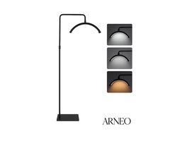 Arneo® Halve Maan LED Lamp - Beautysalon lamp - Lash Lamp - Beauty Lamp - Wimper Lamp - Make Up Lamp - Salon Lamp - LED Licht - Stevig En Stabiel - LED Lamp - Inclusief Telefoon Houder - Zwart