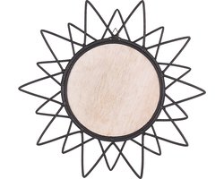 AROEK - Wandspiegel - Zwart - Rotan