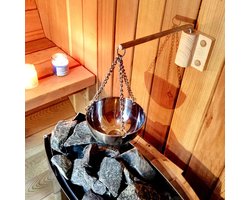 Aroma Kom voor Sauna met Houten Onderplaat, Ideaal voor Essentiële Olie en Aromatherapie in Traditionele en Infrarood Sauna's