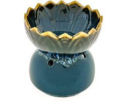 Aromabrander – Aromaverdamper – Aroma diffuser – Aromabrander - Olieverdamper - Aromadamper theelicht – Handgemaakt – groen/blauw