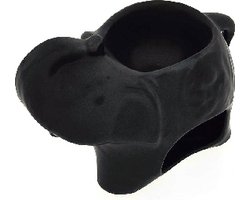 Aromabrander – Aromaverdamper – Handgemaakt – Keramiek - Aroma diffuser – Olieverdamper - Aromadamper theelicht –– Olifant rond zwart