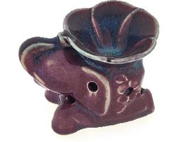 Aromabrander – Aromaverdamper – Handgemaakt – Keramiek - Aroma diffuser – Olieverdamper - Olifant paars