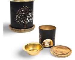 Aromafume olieverdamper Levensboom 17955 - Boom des levens - Oliebrander voor wax - Aromabrander - Olie brander voor geurolie - Oliebrander zwart - Woon accessoires - Lekkere geur woning