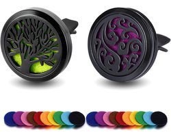 Aromatherapie Essentiële Olie Diffuser - 2 Stuks Auto Luchtverfrisser - RVS Ventilatie Clip - Auto Geur voor Woonkamer Kantoor - Auto Accessoires Thuis Decor