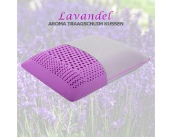 Aromatherapie Hoofdkussens Traagschuim, Therapie Orthopedisch Slaapkussen, Nekklachten, Slaapkussen met Aroma , Ergonomisch Kussen, Memory Foam Kussen, Orthopedisch Kussen, Hoofdkussens, LAVENDEL, 60x40x15 cm
