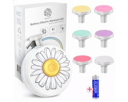AROSOLA® Elektrische Baby Nagelvijl - Baby Manicure Set - Veilig Nageltjes Vijlen - 6 Opzetstukken - Fluisterstil - Wit