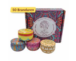 Arosola® Nature’s Harmony Geurkaarsen Set - 4 stuks - 4 Luxe natuurlijke geuren - 50 Branduren - Cadeaudoos