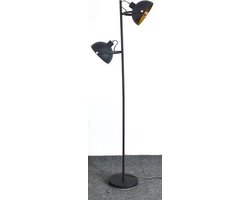 Arras Industrieel Design Vloerlamp 2-Lichts Goud Zwart