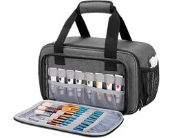 Art Bags for Supplies,Craft Storage Organizer Tote,Paint Brush Holder with Large Compartments,Portable Artist Case for Travel,School,Office,Teacher,Painting Projects,13.98x8.66x7.09 Inches