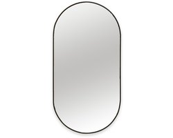 Art Collection - Spiegel ovaal - Zwart - Metaal