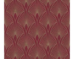 ART DECO BEHANG - Goud Metallic Rood - AS Creation New Walls "Livingwalls"