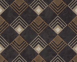 ART DECO BEHANG | Grafisch - antraciet crème beige - A.S. Création New Life