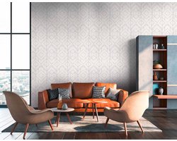 ART DECO BEHANG | Grafisch - grijs wit zilver - A.S. Création Metropolitan Stories 2