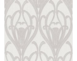 ART DECO BEHANG | Ornamenten Met Glans - grijs wit zilver - Livingwalls Mata Hari