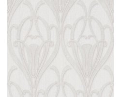 ART DECO BEHANG | Ornamenten Met Glans - wit crème zilver - Livingwalls Mata Hari