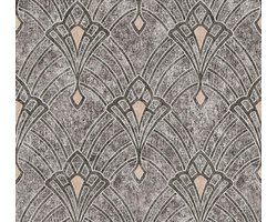 ART DECO BEHANG | Ornamenten Met Glans - zwart grijs beige - Livingwalls Mata Hari