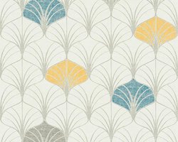 ART DECO BEHANG | Retro - geel blauw grijs - A.S. Création Pop Style