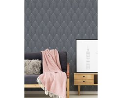 ART DECO BEHANG | Retro - zwart grijs zilver - A.S. Création Pop Style