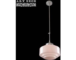 Art deco hanglamp Cambridge | Ø 30cm | opaal wit | glas | staal | pendel lang verstelbaar | woonkamer / eettafel | gispen / retro / jaren 30