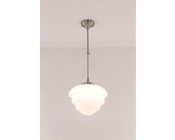 Art Deco Oxford hanglamp opaalglas diameter ⌀ 30 - schoollamp jaren20 jaren30