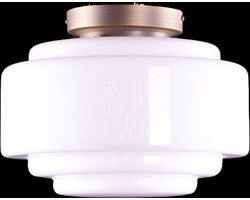 Art deco plafondlamp Cambridge | Ø 30 cm | brons / wit / opaal glas | gispen / retro / jaren 30