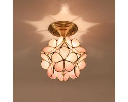 Art-deco plafondlamp met bloemenmotief – roze – 1-lichts-Belle's product
