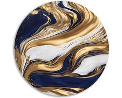 Art Nouveau wandpaneel - Art Deco schilderij - Wanddecoratie rond Woonkamer - Wanddecoratie klassiek - Schilderij - Wanddecoratie slaapkamer muurcirkel aluminium 40x40 cm