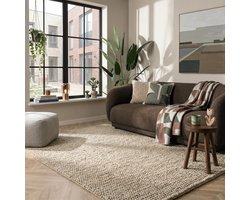 Art Weavers Wollen bolletjes vloerkleed - Ventura Beige / Taupe - Wol Tapijt Woonkamer - 160x230 cm