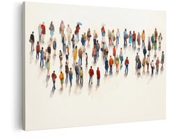 Artaza Canvas Schilderij Abstract - 30x20 cm - Wanddecoratie Mensen - Muurdecoratie Aquarel - Decoratie Woonkamer - Kamer Accessoires