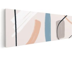 Artaza Canvas Schilderij Abstracte Kunst - Scandinavische Style - 120x40 cm - Groot - Wanddecoratie Woonkamer - Schilderijen - Muurdecoratie