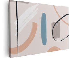 Artaza Canvas Schilderij Abstracte Kunst - Scandinavische Style - 120x80 cm - Groot - Wanddecoratie Woonkamer - Schilderijen - Muurdecoratie