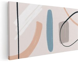 Artaza Canvas Schilderij Abstracte Kunst - Scandinavische Style - 80x40 cm - Wanddecoratie Woonkamer - Schilderijen - Muurdecoratie