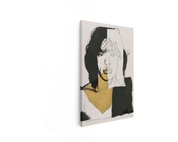 Artaza Canvas Schilderij Andy Warhols Mick Jagger-Portret - een Opvallende Popart-Zeefdruk met Felle Kleuren - 20x30 cm - Klein - Wanddecoratie Woonkamer - Schilderijen - Muurdecoratie