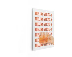 Artaza Canvas Schilderij Aperol Spritz - 20x30 cm - Wanddecoratie Quote Feeling Spritzy - Muurdecoratie Cocktail - Decoratie Keuken - Kamer Accessoires
