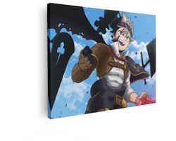 Artaza Canvas Schilderij Asta Uit Black Clover met Zijn Zwaard en Demonische Kracht - Klaar voor Actie - 80x60 cm - Wanddecoratie Woonkamer - Schilderijen - Muurdecoratie
