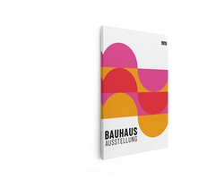 Artaza Canvas Schilderij Bauhaus Ausstellung 1919 Poster met Abstracte Geometrische Vormen en Felle Kleuren - 20x30 cm - Klein - Wanddecoratie Woonkamer - Schilderijen - Muurdecoratie