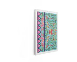 Artaza Canvas Schilderij Bloemen - 20x30 cm - Wanddecoratie Oosters Patroon - Muurdecoratie Vintage - Decoratie Woonkamer Kamer Accessoires