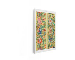 Artaza Canvas Schilderij Bloemen Schilderij - 20x30 cm - Wanddecoratie Brocante - Muurdecoratie Vintage Chinees - Kamer Accessoires - Geel