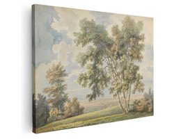 Artaza Canvas Schilderij Bos - 160x120 cm - Groot - Wanddecoratie Bomen - Muurdecoratie Weiland - Kamer Accessoires Natuur