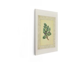 Artaza Canvas Schilderij Botanische Tak - 40x60 cm - Wanddecoratie Vintage Bessen - Muurdecoratie Botanisch - Decoratie Plant Woonkamer